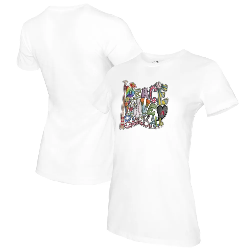 Lids Arizona Diamondbacks Tiny Turnip Toddler Peace Love Baseball T-Shirt -  White