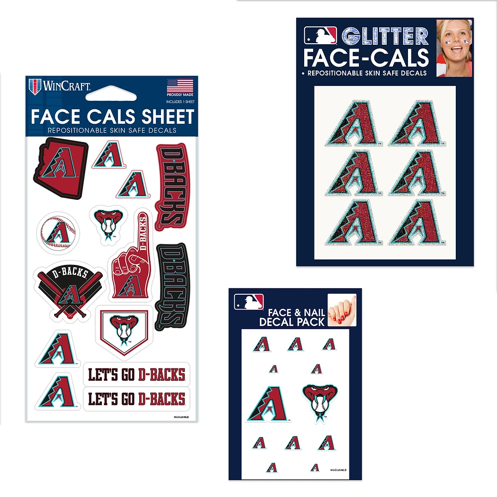 WinCraft Arizona Diamondbacks 4" x 7" Waterless Tattoos Set