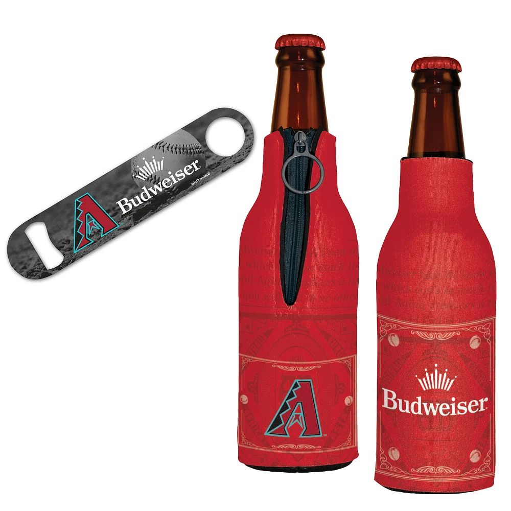 WinCraft Arizona Diamondbacks MLB x Budweiser Ouvre-bouteille et 2 refroidisseurs de bouteilles