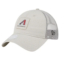 Women's New Era  Light Beige Arizona Diamondbacks Square Stitch 9TWENTY Adjustable Hat