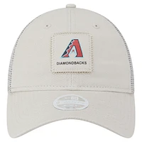 Women's New Era  Light Beige Arizona Diamondbacks Square Stitch 9TWENTY Adjustable Hat
