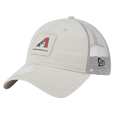 Women's New Era  Light Beige Arizona Diamondbacks Square Stitch 9TWENTY Adjustable Hat