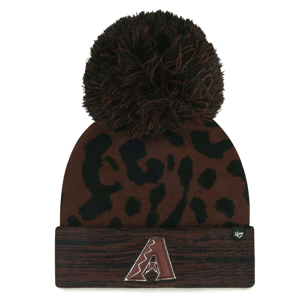 Bonnet en tricot à revers avec pompon Arizona Diamondbacks marron '47 pour femme