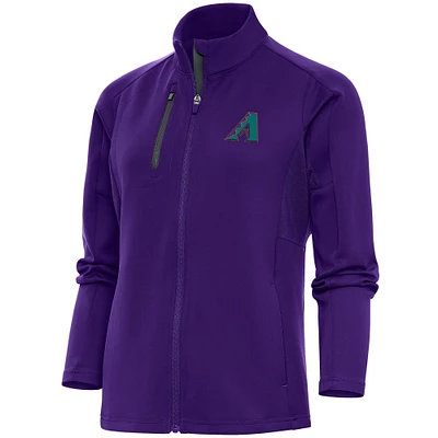 Veste zippée intégrale Cooperstown Logo Generation pour femme Antigua Purple Arizona Diamondbacks
