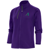 Veste zippée intégrale Cooperstown Logo Generation pour femme Antigua Purple Arizona Diamondbacks