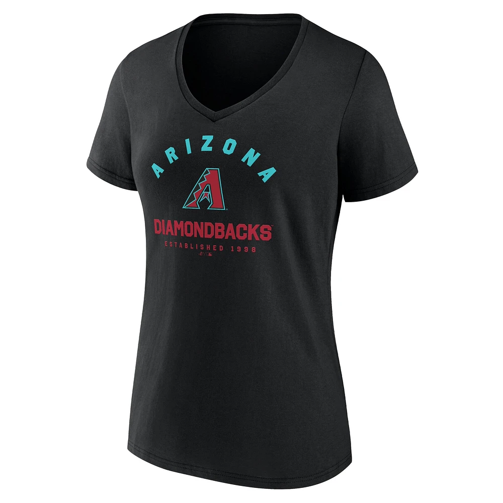 Women's  Black Arizona Diamondbacks Unrivaled V-Neck T-Shirt
