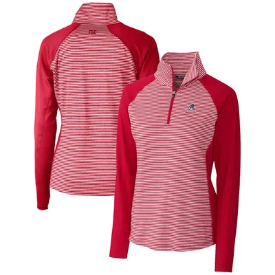 Arizona Diamondbacks Cutter & Buck Women's Americana Logo Forge Tonal Stripe Stretch Half-Zip Pullover Top