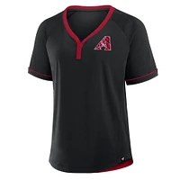 Women's Fanatics Black Arizona Diamondbacks League Diva Star Raglan V-Neck T-Shirt