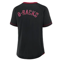 Women's Fanatics Black Arizona Diamondbacks League Diva Star Raglan V-Neck T-Shirt