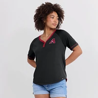 Women's Fanatics Black Arizona Diamondbacks League Diva Star Raglan V-Neck T-Shirt