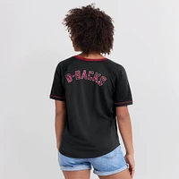 Women's Fanatics Black Arizona Diamondbacks League Diva Star Raglan V-Neck T-Shirt