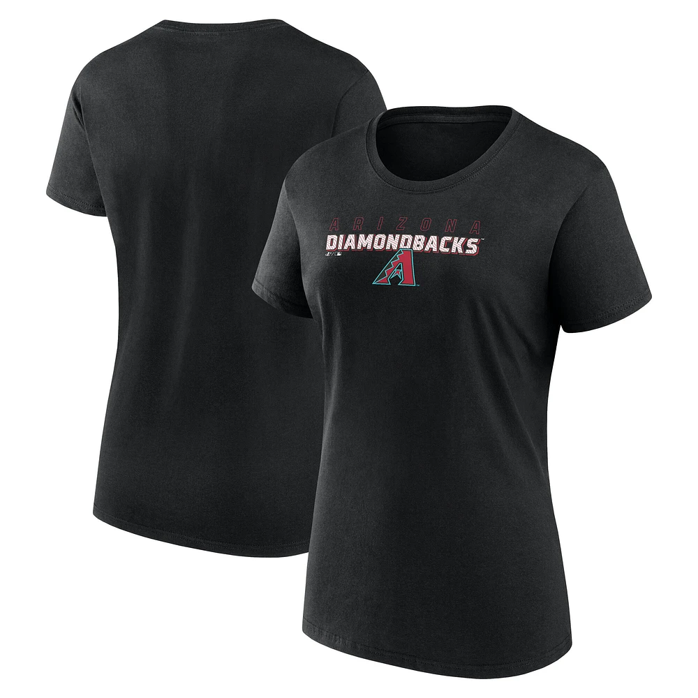 T-shirt noir pour femme Fanatics Arizona Diamondbacks Lean