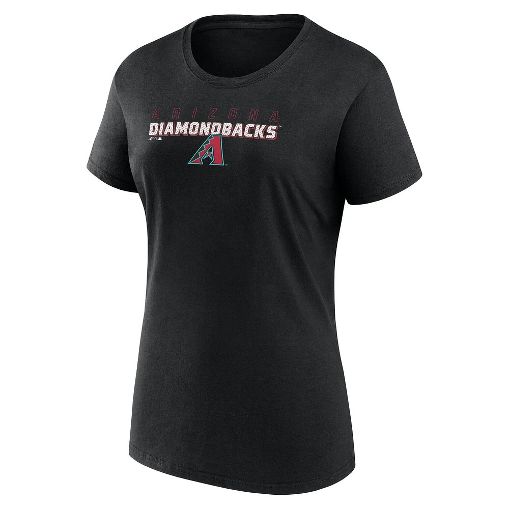 T-shirt noir pour femme Fanatics Arizona Diamondbacks Lean