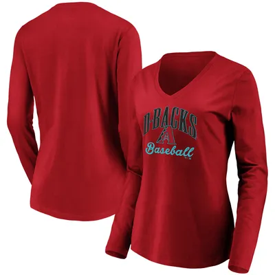 Chicago Cubs Women's Red Victory Script Long Sleeve T-Shirt