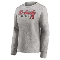 Women's Fanatics Heathered Gray Arizona Diamondbacks Crew Pullover Sweater