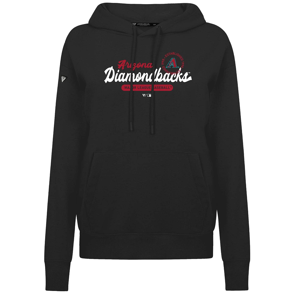 Women's Levelwear Black Arizona Diamondbacks Accolade Adorn Monument Pullover Hoodie