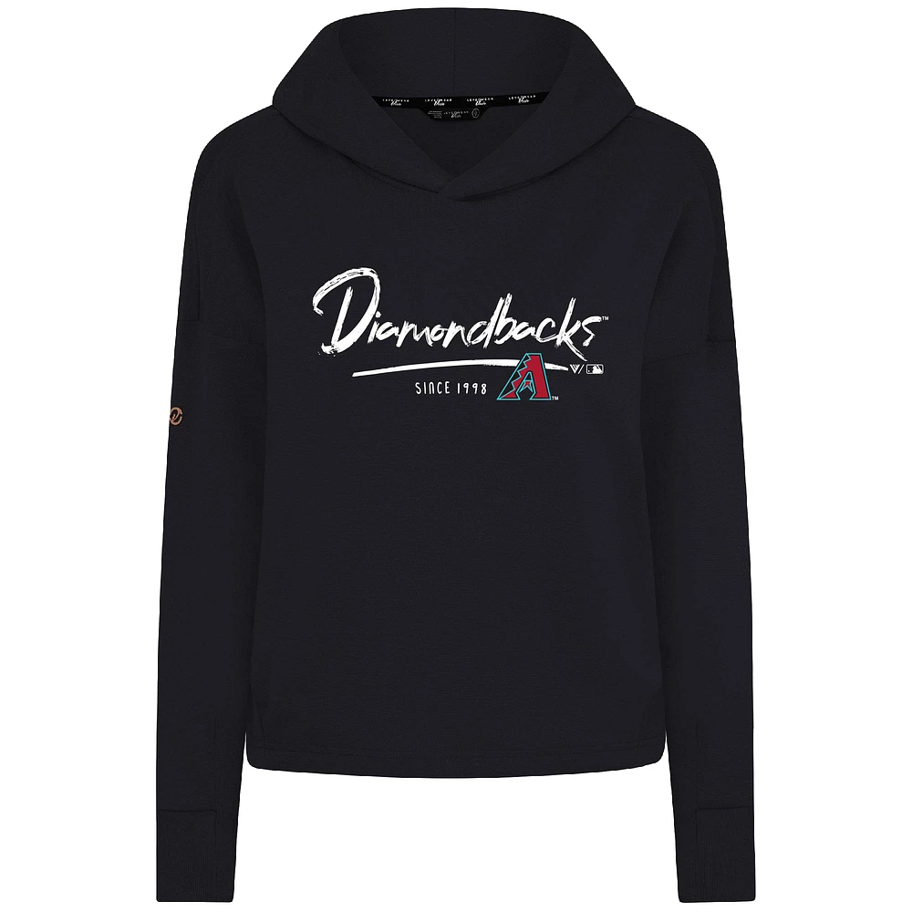 Sweat à capuche court noir Levelwear des Diamondbacks de l'Arizona, Accolade Sweet Express, pour femme