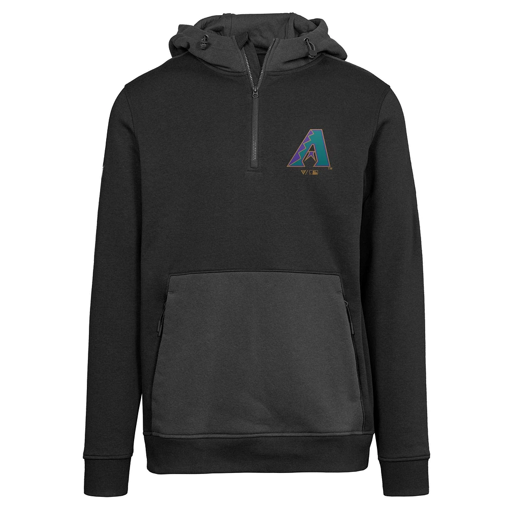 Sweat à capuche zippé quart de tour avec logo Chicane Core la collection Cooperstown des Diamondbacks l'Arizona pour femme Levelwear, noir
