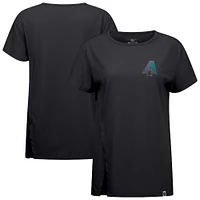 Women's Levelwear Black Arizona Diamondbacks Cooperstown Collection Influx Core Logo T-Shirt