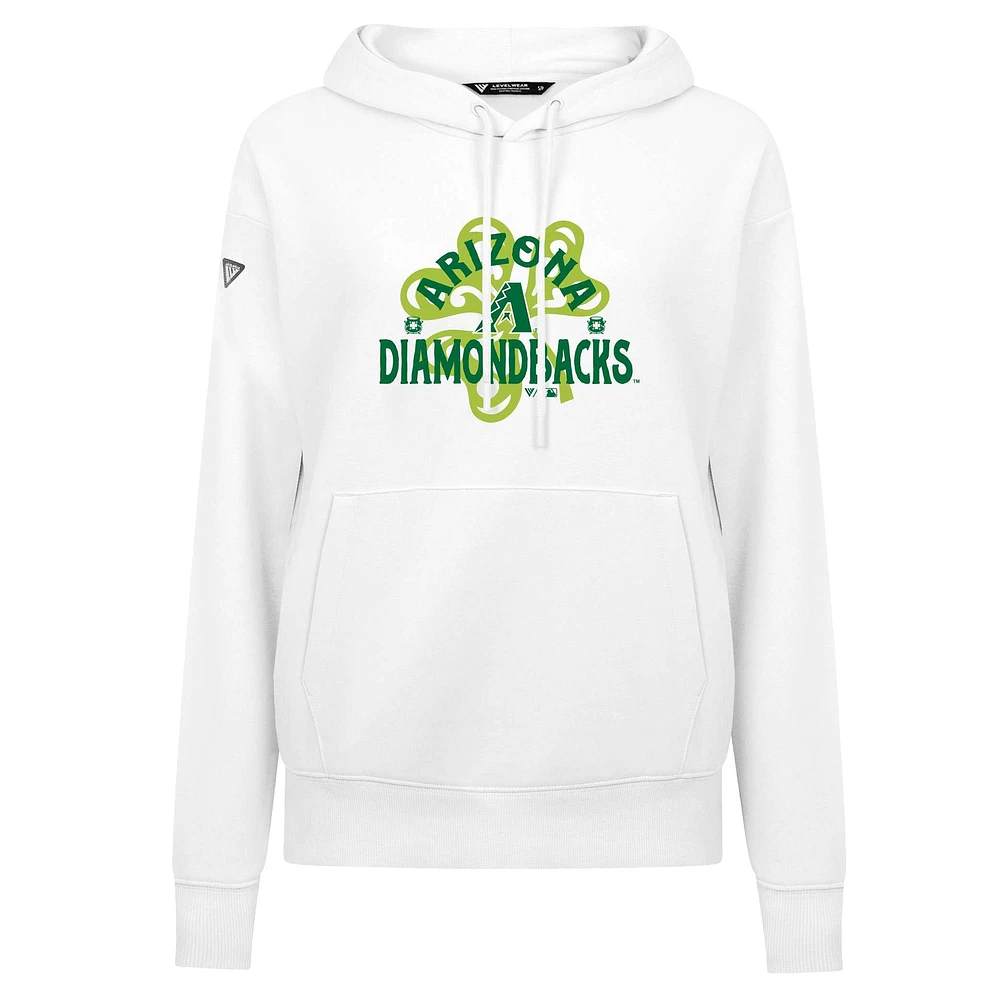 Women's Levelwear Arizona Diamondbacks St. Patrick's Day Adorn Shamrock Pullover Hoodie