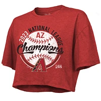 T-shirt court carré Majestic Threads pour femmes des Diamondbacks de l'Arizona 2023 la Ligue nationale