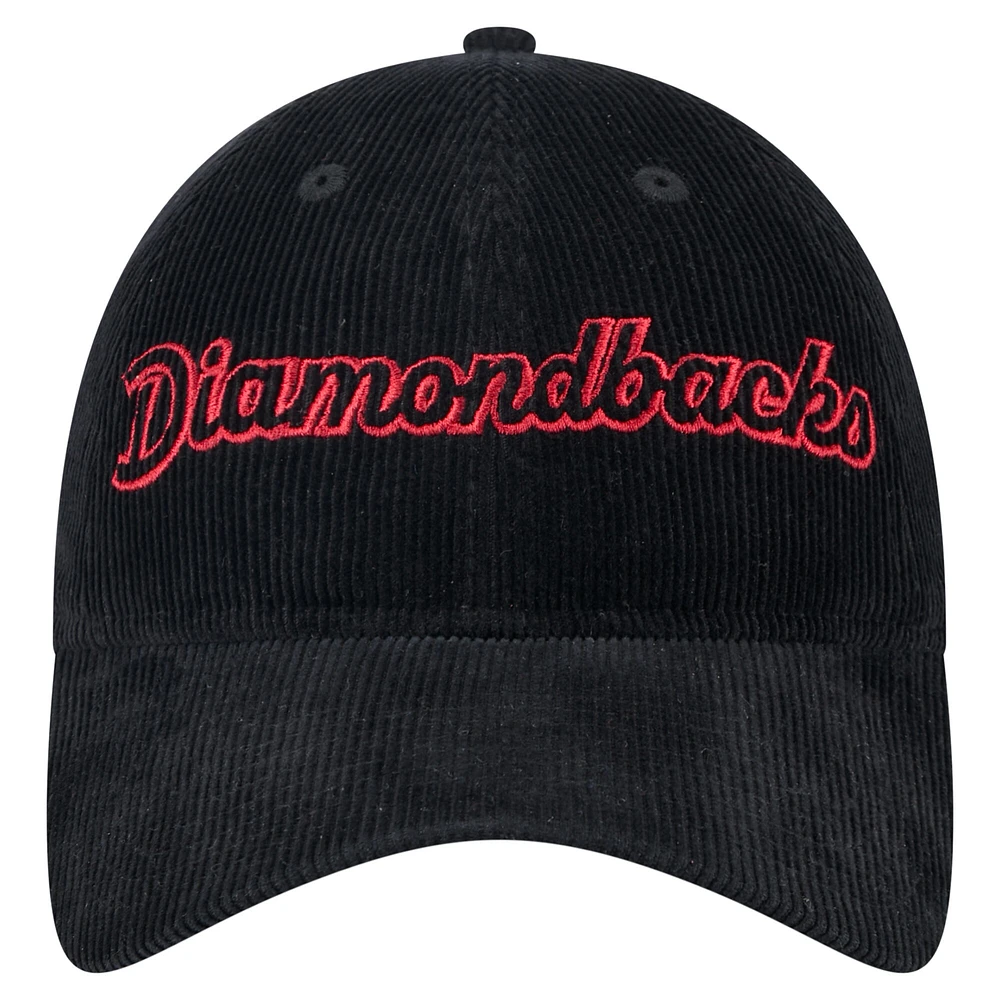 Women's New Era Black Arizona Diamondbacks Corduroy 9TWENTY Adjustable Hat