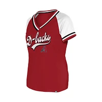 Women's New Era Red Arizona Diamondbacks Gameday Raglan V-Neck T-Shirt