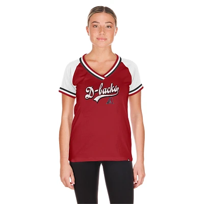 Women's New Era Red Arizona Diamondbacks Gameday Raglan V-Neck T-Shirt