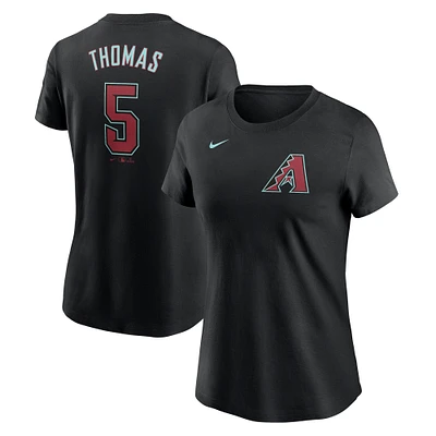 T-shirt avec nom et numéro Nike Alek Thomas pour femme, noir, Arizona Diamondbacks 2024 Fuse