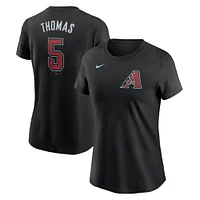 Women's Nike Alek Thomas Black Arizona Diamondbacks 2024 Fuse Name & Number T-Shirt