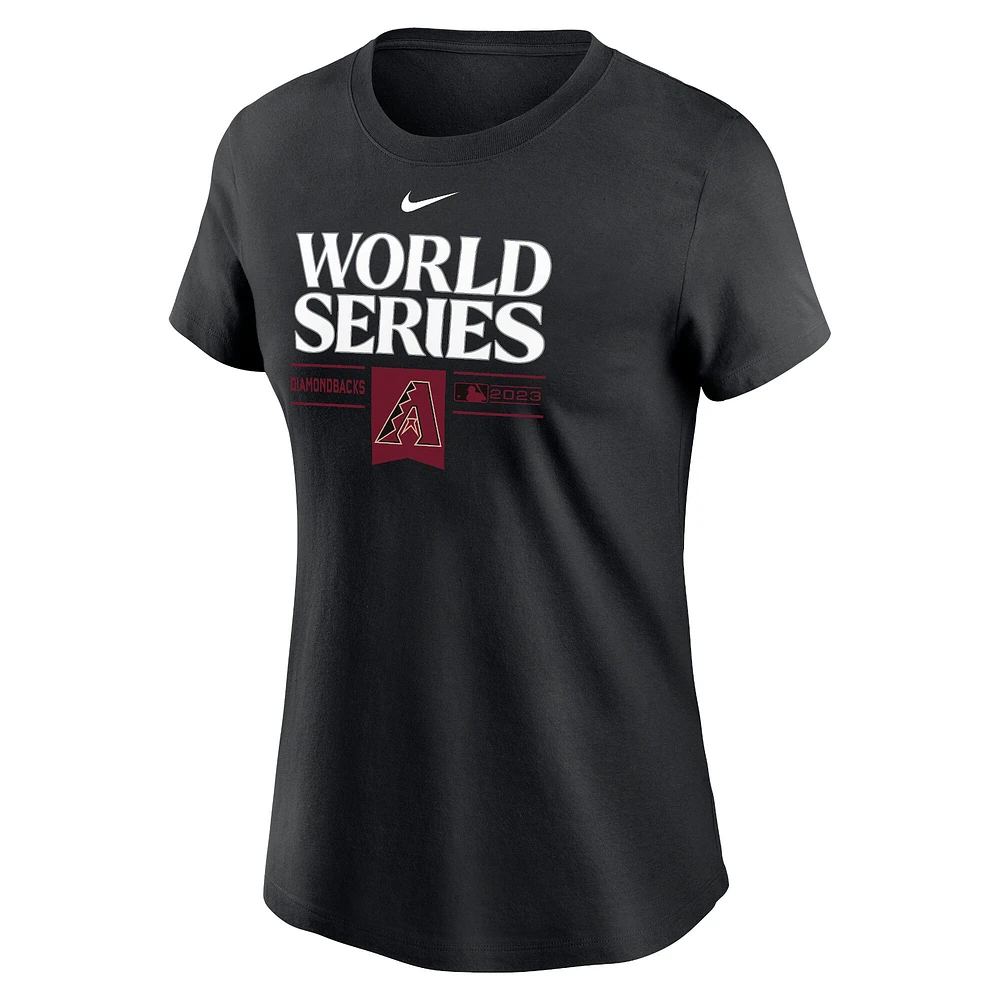 T-shirt Nike noir pour femme des Diamondbacks de l'Arizona 2023 World Series Authentic Collection