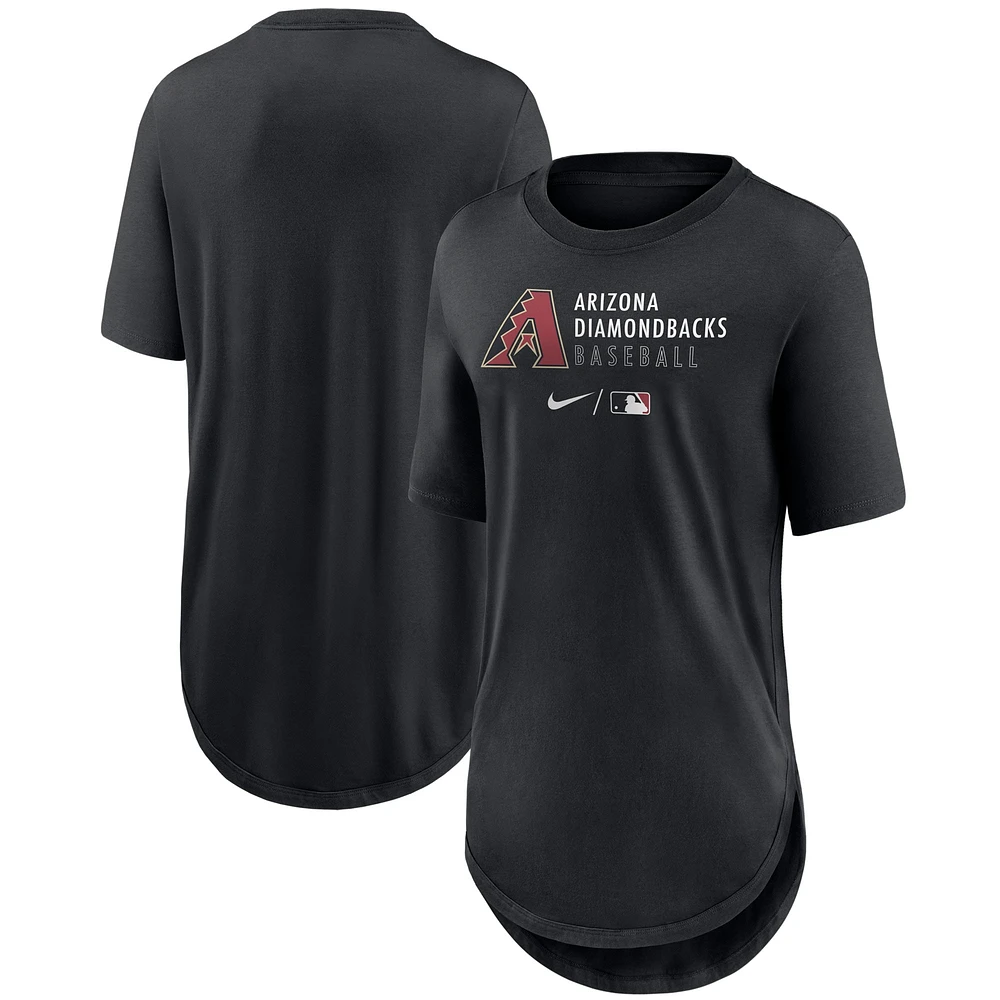 T-shirt Nike Arizona Diamondbacks Authentic Collection Baseball Fashion Tri-Blend pour femme, noir