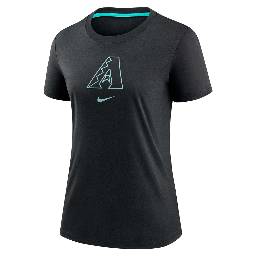 Women's Nike Black Arizona Diamondbacks Authentic Collection Early Work Tri-Blend T-Shirt