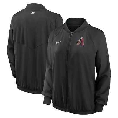 Women's Nike Black Arizona Diamondbacks Authentic Collection Team Raglan Performance Full-Zip Jacket