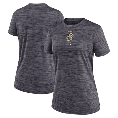 T-shirt Nike Charcoal Arizona Diamondbacks City Connect Practice Velocity pour femme