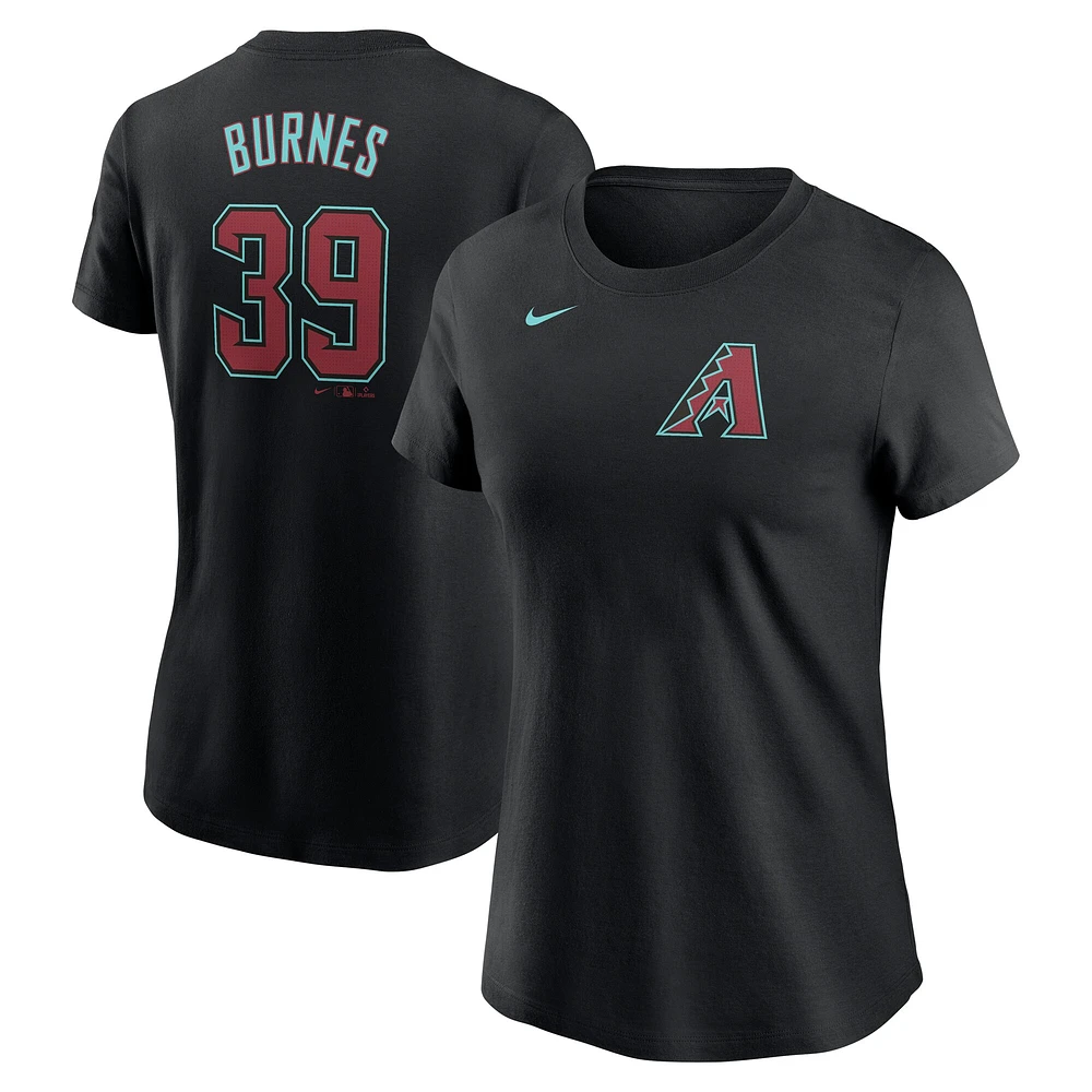 T-shirt Nike Corbin Burnes pour femme avec nom et numéro Fuse des Diamondbacks de l'Arizona noir