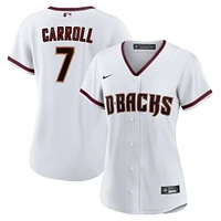 Maillot de joueur réplique à domicile Nike Corbin Carroll pour femme des Diamondbacks l'Arizona blanc