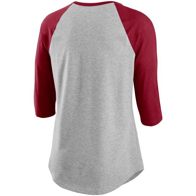 Lids Arizona Diamondbacks Nike Women's Tri-Blend Raglan 3/4-Sleeve T-Shirt  - Heathered Red