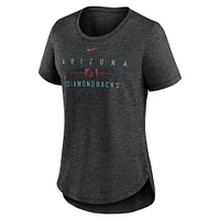 T-shirt Nike Heather Black Arizona Diamondbacks Knockout Team Stack Tri-Blend pour femme