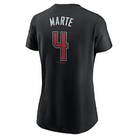 Women's Nike Ketel Marte Black Arizona Diamondbacks 2024 Fuse Name & Number T-Shirt