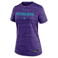 T-shirt Nike violet pour femme Arizona Diamondbacks 2025 City Connect Authentic Collection Velocity Performance