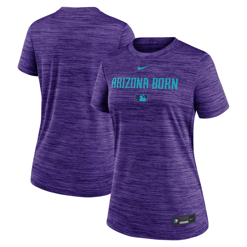 T-shirt Nike violet pour femme Arizona Diamondbacks 2025 City Connect Authentic Collection Velocity Performance