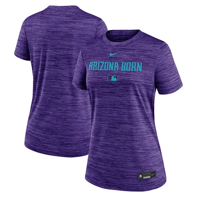 T-shirt Nike violet pour femme Arizona Diamondbacks 2025 City Connect Authentic Collection Velocity Performance