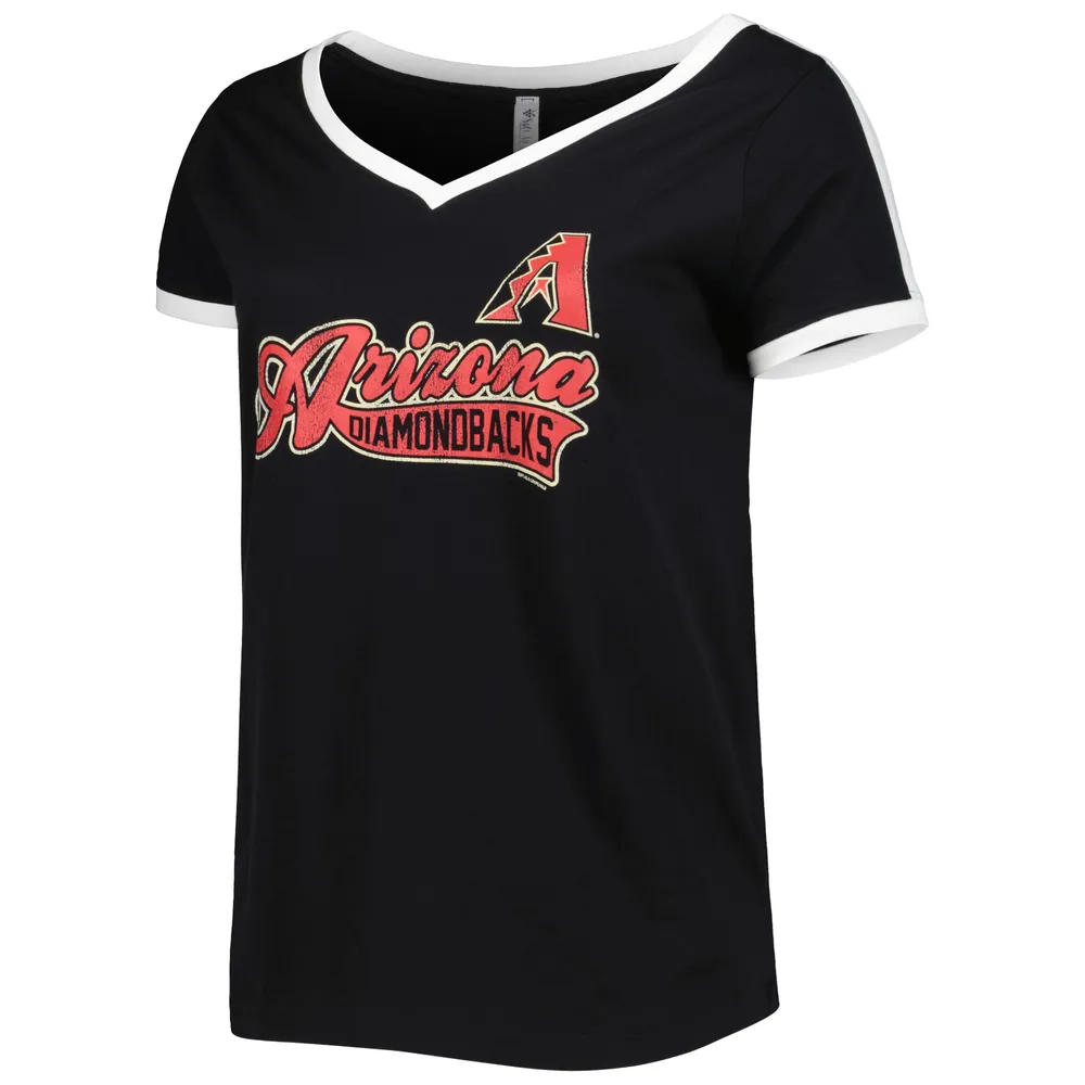 Soft as a Grape Women's Soft as a Grape Black Arizona Diamondbacks Plus  V-Neck T-Shirt