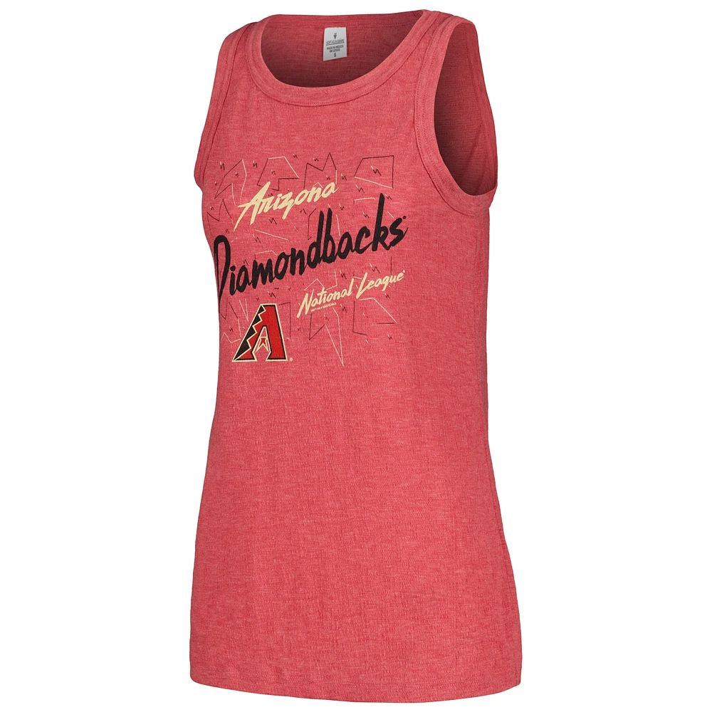 Women's Soft as a Grape Red Arizona Diamondbacks Gauze High Neck Tank Top