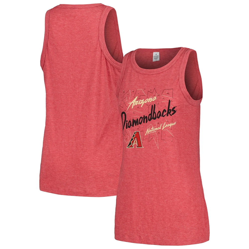 Women's Soft as a Grape Red Arizona Diamondbacks Gauze High Neck Tank Top