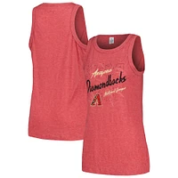 Women's Soft as a Grape Red Arizona Diamondbacks Gauze High Neck Tank Top