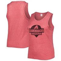 Women's Soft as a Grape Red Arizona Diamondbacks Plus High Neck Tri-Blend Tank Top