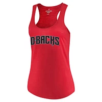 Women's Soft as a Grape Red Arizona Diamondbacks Plus Swing for the Fences Tri-Blend Racerback Tank Top