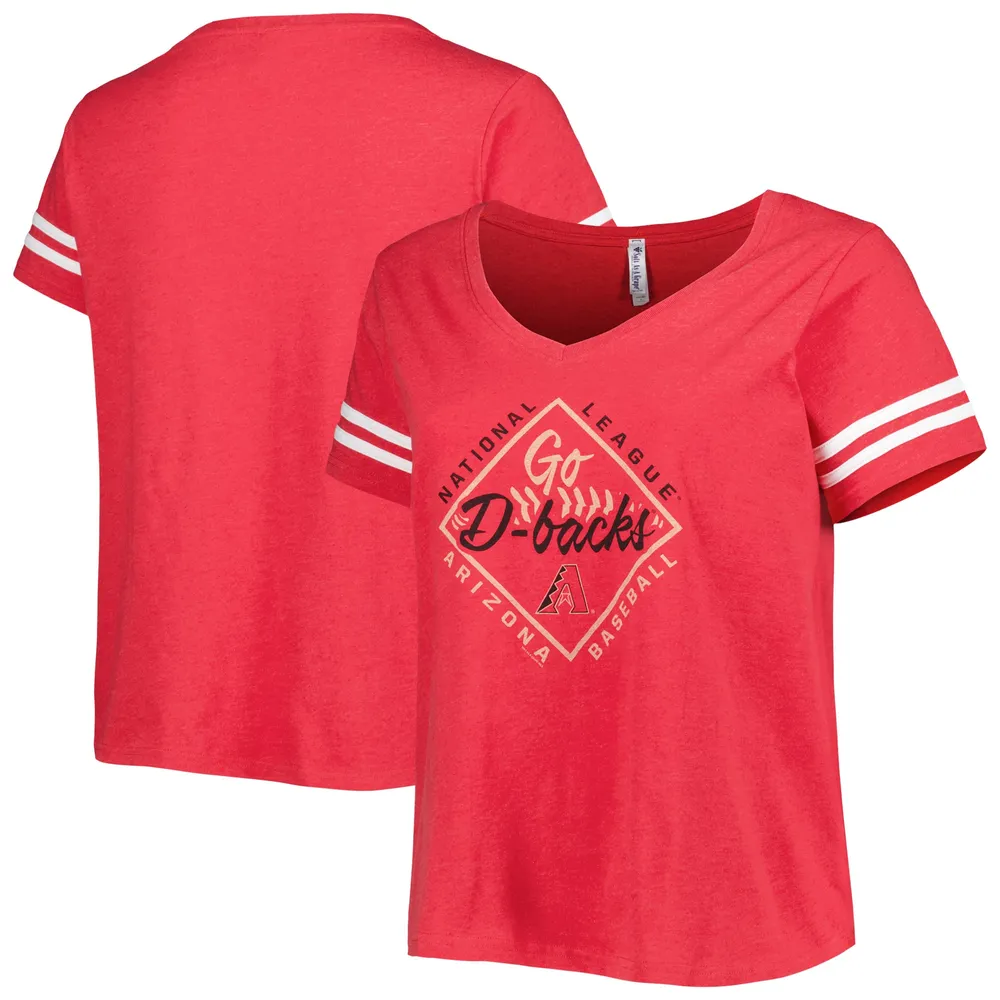 Lids Arizona Diamondbacks Soft as a Grape Women's Plus V-Neck Jersey T-Shirt  - Red